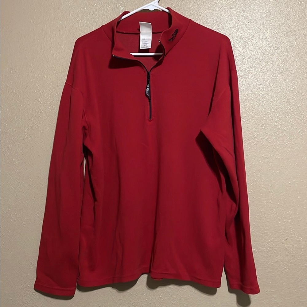The North Face Red 1/4 Quarter Zip Pullover Waffle Pattern Sweater Men’s M
